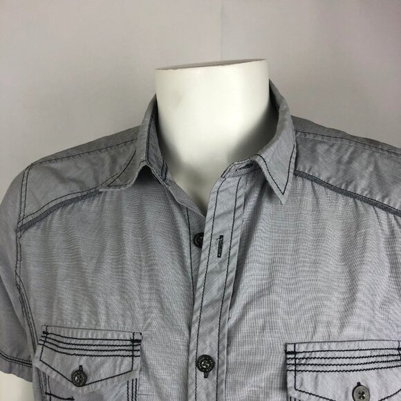 VARIOUS ARTISTS Men's Gray Button Up Shirt  Sz L - Picture 4 of 8